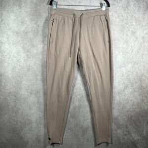 Alphalete Jogger Sweatpants Mens‎ Large Tan Drawstring Athleisure Outdoor Casual